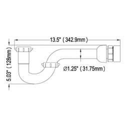 PTP0002 ABS P-Trap 1-1/4" OD